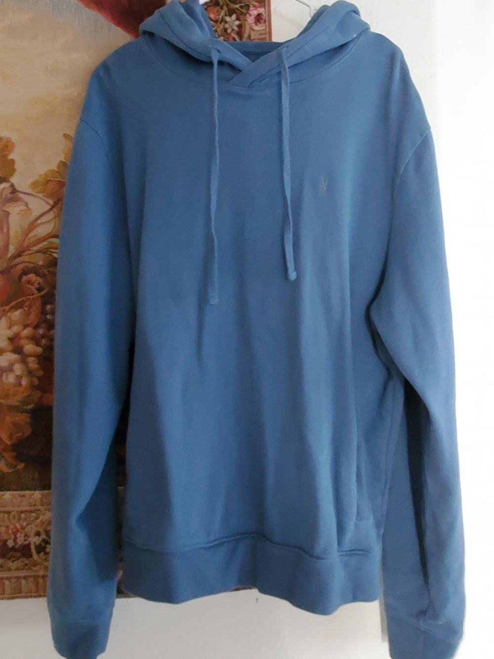 AllSaints Blue Men's Hooded Pullover Sweatshirt Size M